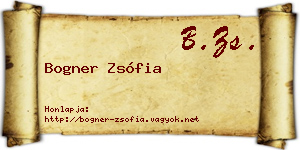 Bogner Zsófia névjegykártya